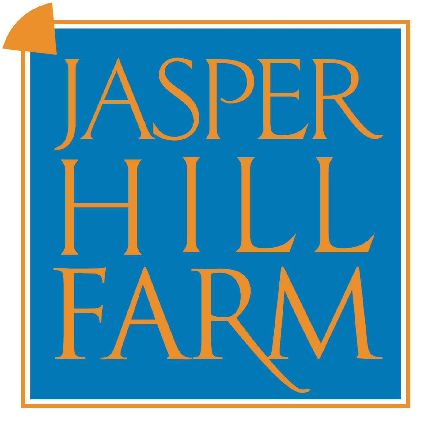 Jasper Hill Farm logo in blue and orange, showcasing artisanal cheese expertise. gourmet cheese subscription