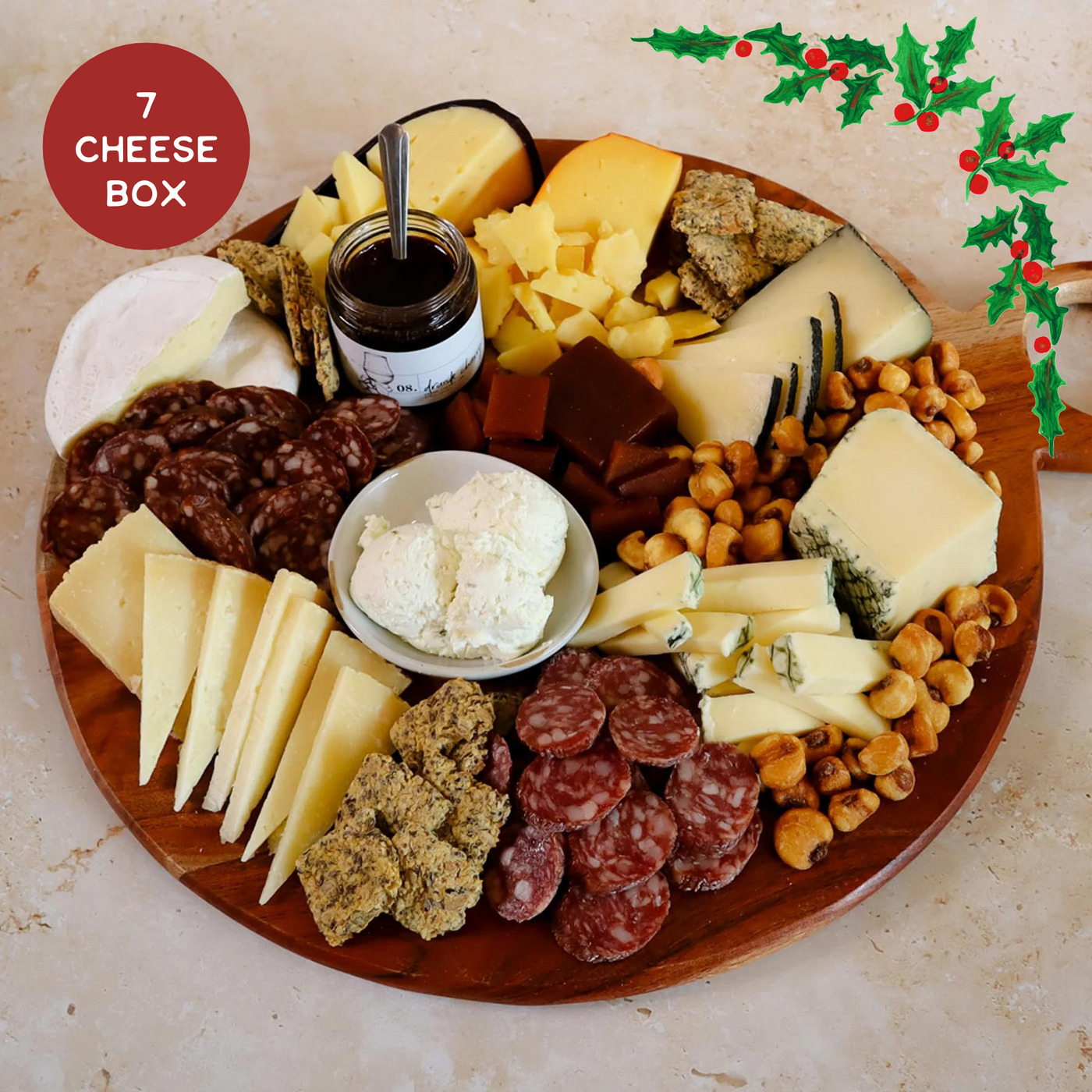 Image includes 7 Texas Cheeses and pairings for the holiday