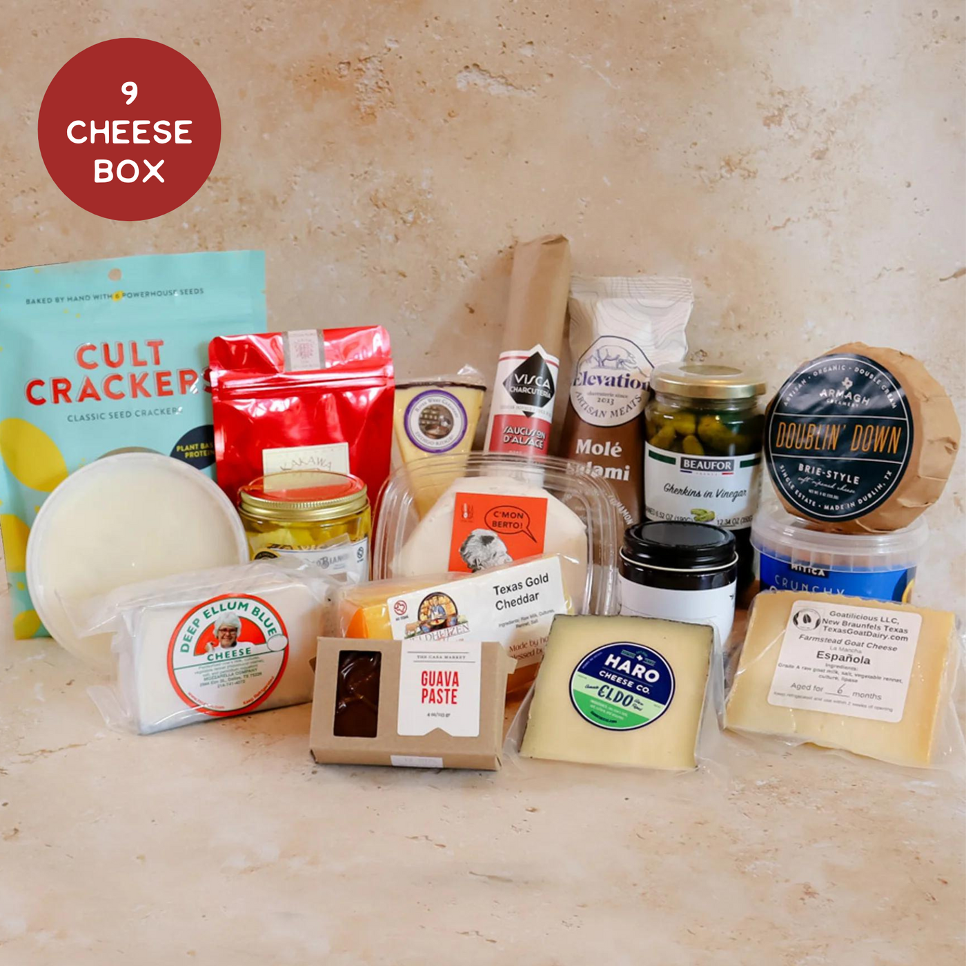 9 Cheese Gift Box in packaging