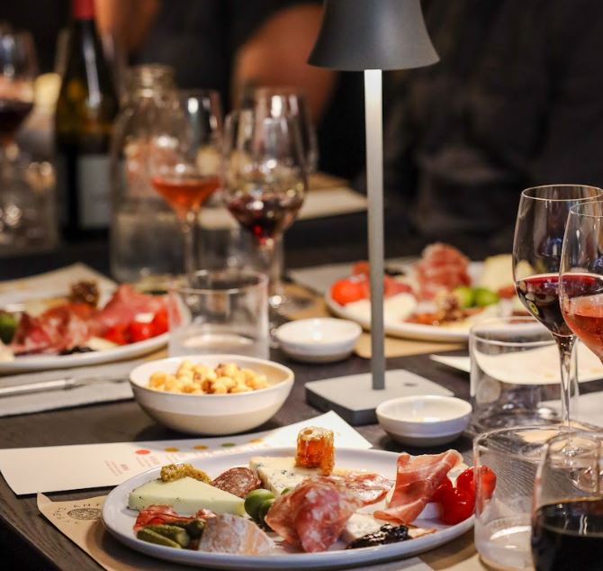 Image of tablescape at Antonelli's cheese