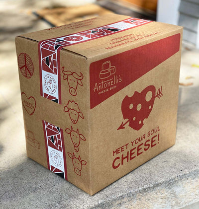 image of a shipping box from Antonelli's cheese club